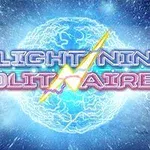 Hình ảnh có dòng chữ Lightning Solitaire với tia sét và nền là quả cầu sét xanh phát sáng