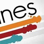 Chữ Lines in đậm nghiêng trên nền các đường màu sắc cam, đỏ, và xanh dương chạy ngang