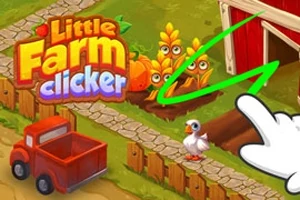 Hình ảnh hiển thị một nông trại nhỏ với cây trồng có mắt, một chiếc xe tải đỏ, một con ngỗng và một tay chỉ lớn với mũi tên xanh