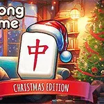 Hình ảnh có một ô bài mạt chược đội mũ Giáng Sinh, nền là phòng khách trang trí cây thông Noel và ánh sáng ấm áp