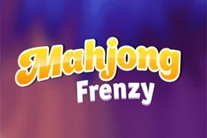 Dòng chữ Mahjong Frenzy nổi bật trên nền màu xanh tím