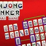 Nền đỏ với các quân cờ xếp chéo nhau và tiêu đề bằng chữ lớn phía trên
