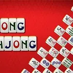 Các viên gạch trò chơi có chữ MAHJONG trên nền đỏ, kèm theo các viên gạch khác có ký hiệu khác nhau nằm bên cạnh