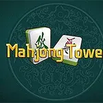Hình ảnh có nền màu xanh lá, hai quân bài mạt chược và dòng chữ Mahjong Tower ở giữa