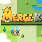 Hình ảnh có tiêu đề Merge Kill trên nền cỏ với các nhân vật hoạt hình và cây cối xung quanh