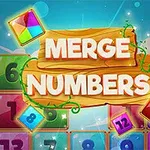 Hình ảnh có chữ Merge Numbers trên bảng gỗ với các ô số đầy màu sắc xung quanh