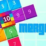 Các ô vuông màu sắc với số từ 1 đến 10 cùng dòng chữ merge 10 ở trung tâm