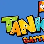 Dòng chữ Micro Tank Battle đầy màu sắc trên nền xanh dương với lá cờ nhỏ phía trên