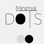 Chữ Minimal Dots với hình tròn đen và trắng trên nền xám nhạt