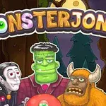 Ba quái vật hoạt hình đứng trước một khu rừng, với chữ MONSTERJONG ở phía trên