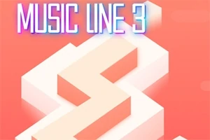 Dòng chữ Music Line 3 phía trên một đường zigzag 3D trên nền màu cam