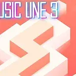 Dòng chữ Music Line 3 phía trên một đường zigzag 3D trên nền màu cam