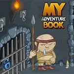 Một cậu bé tóc vàng đứng trước cửa hang đá cùng với một người khổng lồ cầm giáo bên cạnh cánh cửa sắt bị khóa