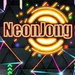 Chữ NeonJong 3D phát sáng với hiệu ứng neon và các họa tiết hình học đầy màu sắc trên nền đen