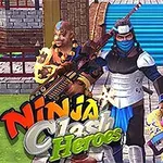 Bốn nhân vật chiến binh đứng trước cầu thang xanh, mỗi người cầm vũ khí khác nhau và mặc trang phục đầy màu sắc