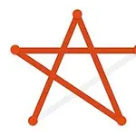 Hình ảnh một ngôi sao màu cam với các điểm nối nằm trên nền trắng