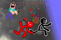 Noob dùng cung để làm yên lặng hàng xóm Stickman ồn ào trong trò
