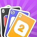 Một bộ bài với các lá bài khác màu nhau trên nền tím