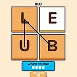 Bốn ô vuông với các chữ cái L, E, U, B được nối với nhau bằng các đường kẻ màu đen