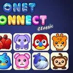 Các biểu tượng hình động vật dễ thương với chú thích Onet Connect Classic phía trên
