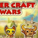 Hình ảnh với dòng chữ Paper Craft Wars trên nền phong cảnh núi non cùng ba hình vẽ động vật cách điệu ở phía dưới