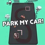 Một đoạn đường hình chữ S với hai chiếc xe ô tô và dòng chữ PARK MY CAR!