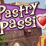 Tiêu đề Pastry Passion với chữ o được thay bằng một trái tim phủ kem, trên nền cảnh quan thành phố