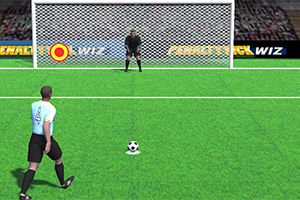 Cầu thủ chuẩn bị thực hiện cú sút penalty đối mặt với thủ môn trước khung thành