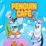 Hình ảnh một quán cafe băng tuyết với chim cánh cụt phục vụ và gấu Bắc Cực ăn pizza