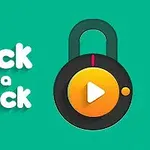 Hình ảnh có nền màu xanh lục với hình ổ khóa tròn bên phải và dòng chữ Pick a Lock ở bên trái, trong đó có biểu tượng ổ khóa nhỏ màu cam và trắng trong chữ o