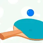 Vợt bóng bàn màu xanh và quả bóng xanh trên nền họa tiết vợt bóng bàn