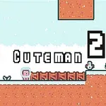 Một cảnh nền màu gạch với nhân vật dễ thương ở trung tâm, xuất hiện chữ Pink Cuteman 2