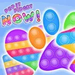 Hình ảnh các đồ chơi Pop It nhiều màu sắc rực rỡ với dạng hình kỳ lân, bánh xe và hạt tròn trên nền xanh