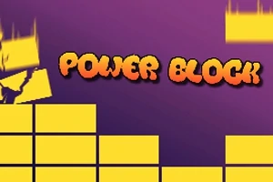 Hình ảnh có nền màu tím với các khối vuông màu vàng và chữ Power Block màu cam nổi bật