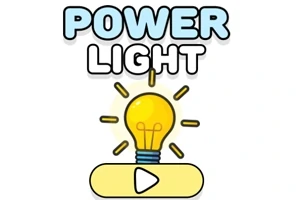Hình ảnh có chữ POWER LIGHT với hình bóng đèn sáng màu vàng và nút bật/tắt bên dưới