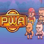 Các nhân vật hoạt hình đứng thành hai hàng đối diện nhau với biểu tượng PWA lớn ở giữa