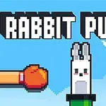 Hình ảnh có chú thỏ pixel ở giữa với một chiếc găng tay đấm bốc màu đỏ bên trái và màu xanh bên phải, phía trên có chữ Rabbit Punch