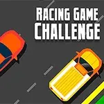 Hai chiếc xe ô tô màu cam và vàng đang chạy trên đường với dòng chữ Racing Game Challenge ở góc phải trên