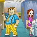 Ba nhân vật hoạt hình đang ở trong một văn phòng, với một người đàn ông đứng cầm thuốc lá và một người phụ nữ đang photocopy tài liệu