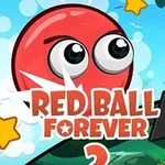Hình ảnh có một quả bóng đỏ với đôi mắt to, các ngôi sao vàng, chữ Red Ball Forever và khung cảnh thiên nhiên xanh mát