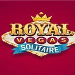 Logo với chữ Royal Vegas Solitaire trên nền đỏ, có vương miện phía trên
