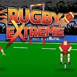 Hình ảnh có hai cầu thủ rugby mặc đồ đỏ đứng trên sân cỏ với chữ RUGBY EXTREME phía trên và khán giả ở phía sau