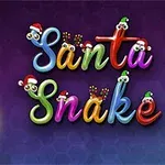 Hình ảnh có một con rắn màu xanh đội mũ ông già Noel, tên Santa Snake với chữ trang trí mắt và mũ, cùng đèn Giáng Sinh