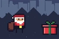 Trượt Ông già Noel đến các món quà để đẩy chúng dưới cây.