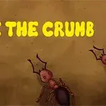 Hình ảnh có nền nâu với dòng chữ SAVE THE CRUMB màu vàng và hình ảnh của vài con kiến