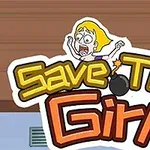 Hình ảnh có cô gái tóc vàng hoảng sợ và dòng chữ Save The Girl với biểu tượng quả bom
