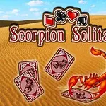 Một con bọ cạp trên sa mạc đang đứng trên bộ bài, với chữ Scorpion Solitaire phía trên