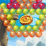Hai nhân vật cướp biển hoạt hình đang nhảy với một con vẹt, cùng chữ Sea Bubble Pirates 3 nổi bật ở giữa, bao quanh là những quả bóng nhiều màu sắc và một con tàu cướp biển ở bên trái