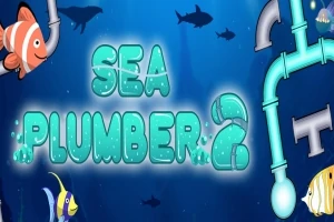 Hình ảnh có dòng chữ Sea Plumber 2 trên nền đại dương với các loài cá và hệ thống ống nước
