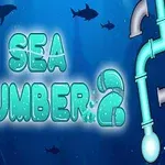 Hình ảnh có dòng chữ Sea Plumber 2 trên nền đại dương với các loài cá và hệ thống ống nước